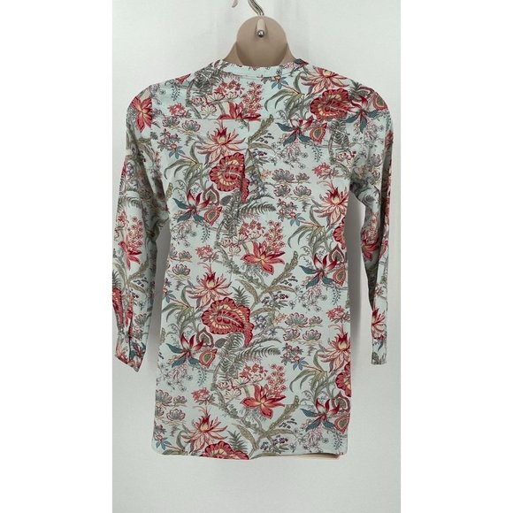 Soft Surroundings Women’s Tunic Top V-Neck Multicolor Floral Size S Long Sleeve - Picture 12 of 14